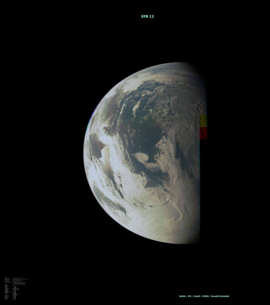 View of Earth from the Juno spacecraft during a gravity assist