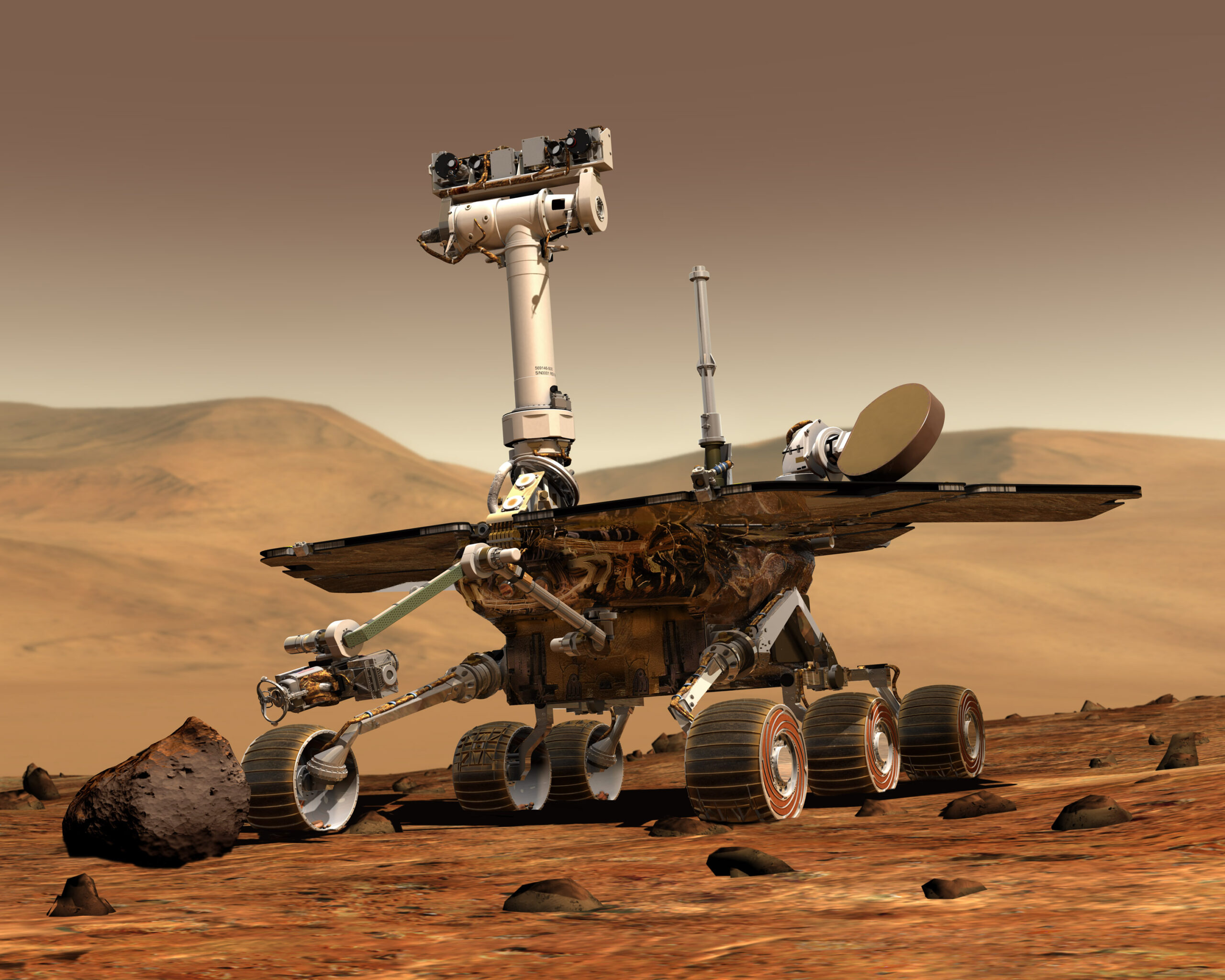 Artist's rendering of the Opportunity rover on MArs