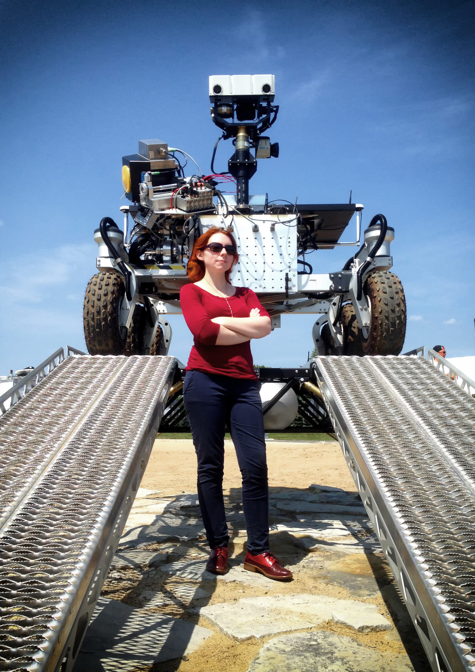 Tanya with the Canadian Space Agency's Mars Exploration Science Rover (MESR)