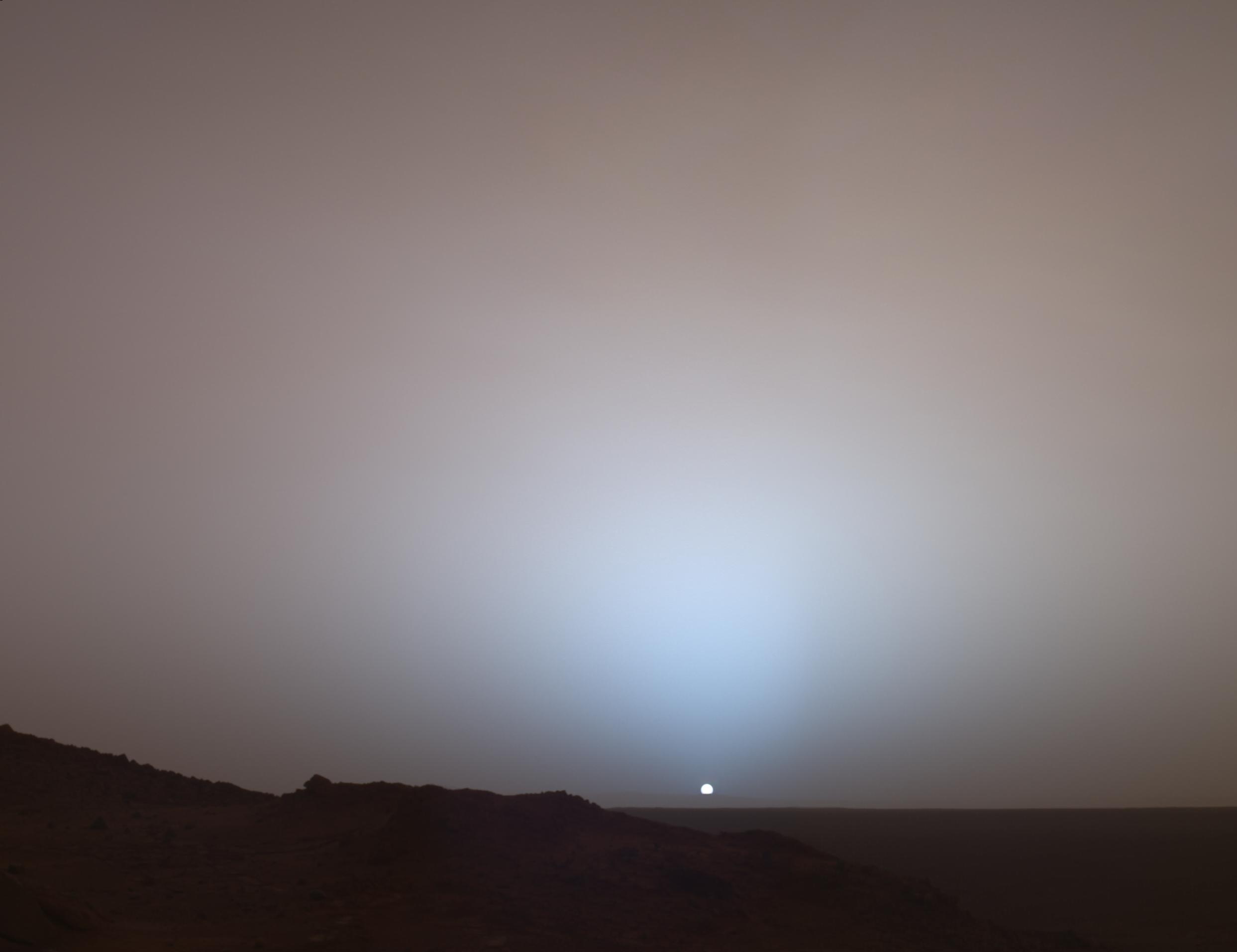 Sunset on Mars viewed by the Spirit rover