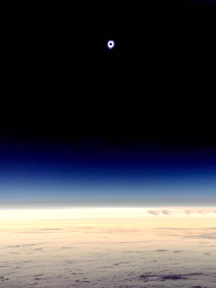 Photo of the 2017 Great American Eclipse from an Alaska Airlines flight, taken by Tanya Harrison