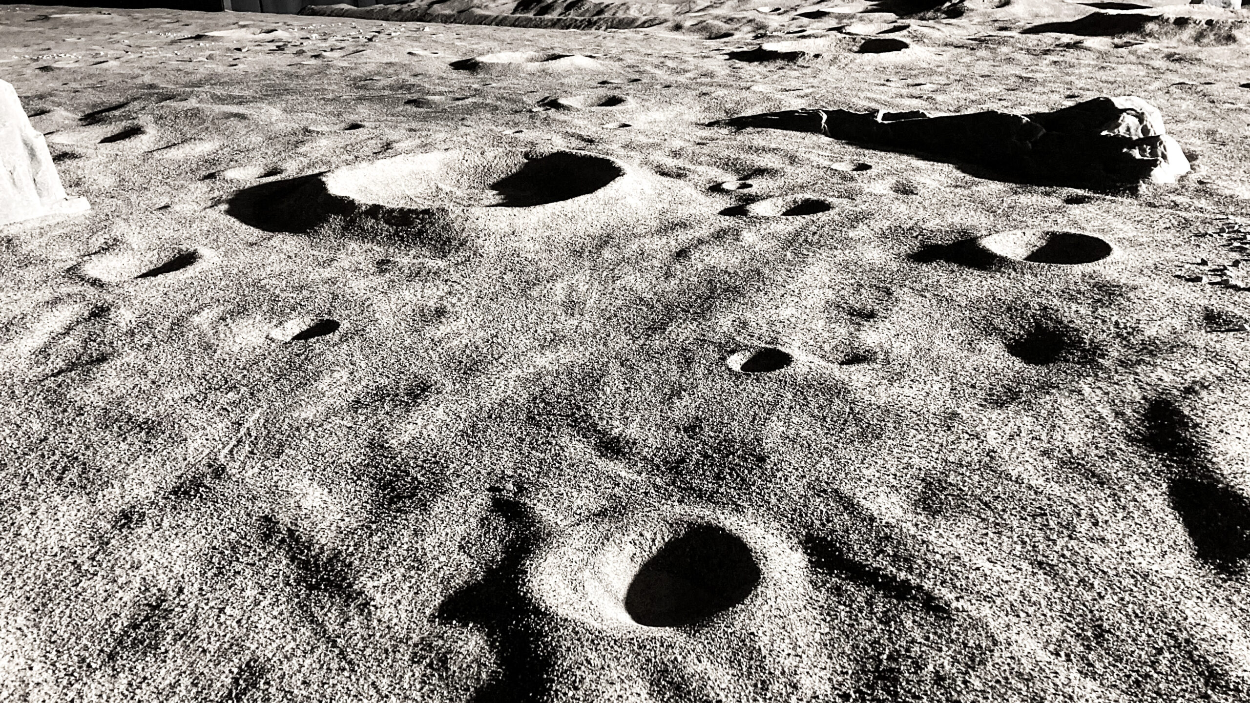 Simulated lunar terrain in Mission Control's Moonyard in Ottawa